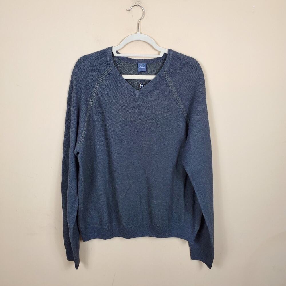 Tailor Vintage V-Neck Sweater in Army Charcoal Size XL